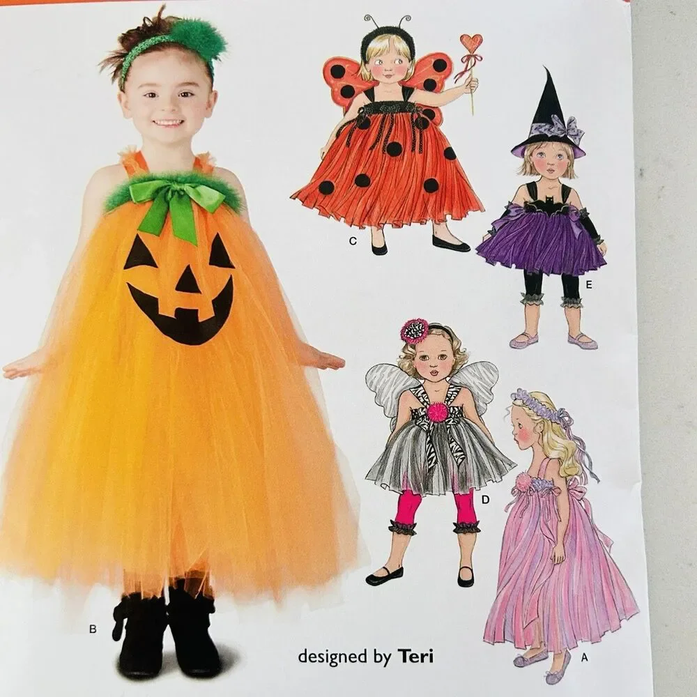 Simplicity Costume Sewing Pattern 1768 Tulle Dress Leggings Baby Child Sz 1/2-3